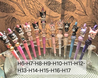 Beaded Pens inspired by Kuromi H6-H17