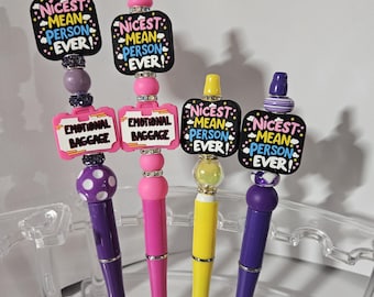 Beaded Pen Nicest Mean Person Ever AL1-AL4