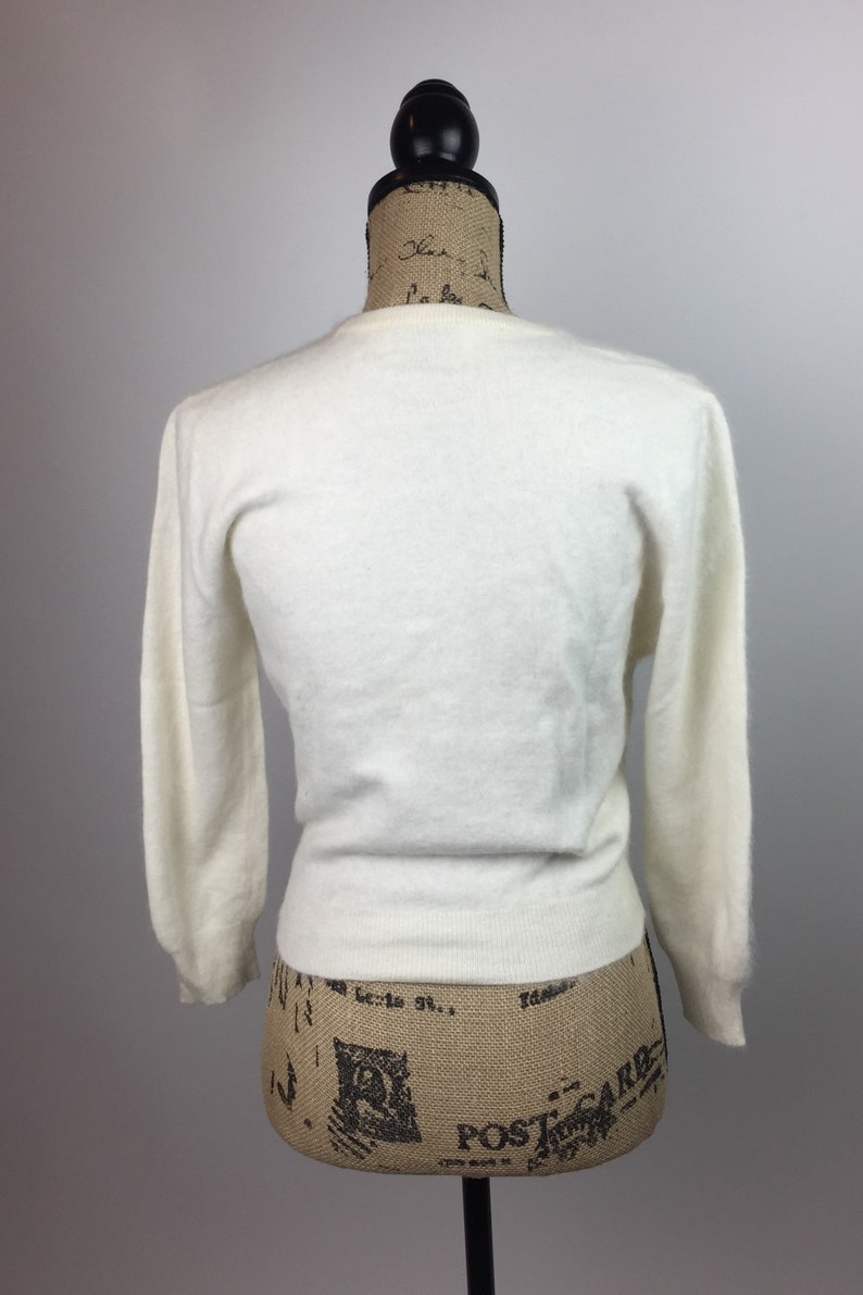 The 50/'s Angora Creamy White Cardigan