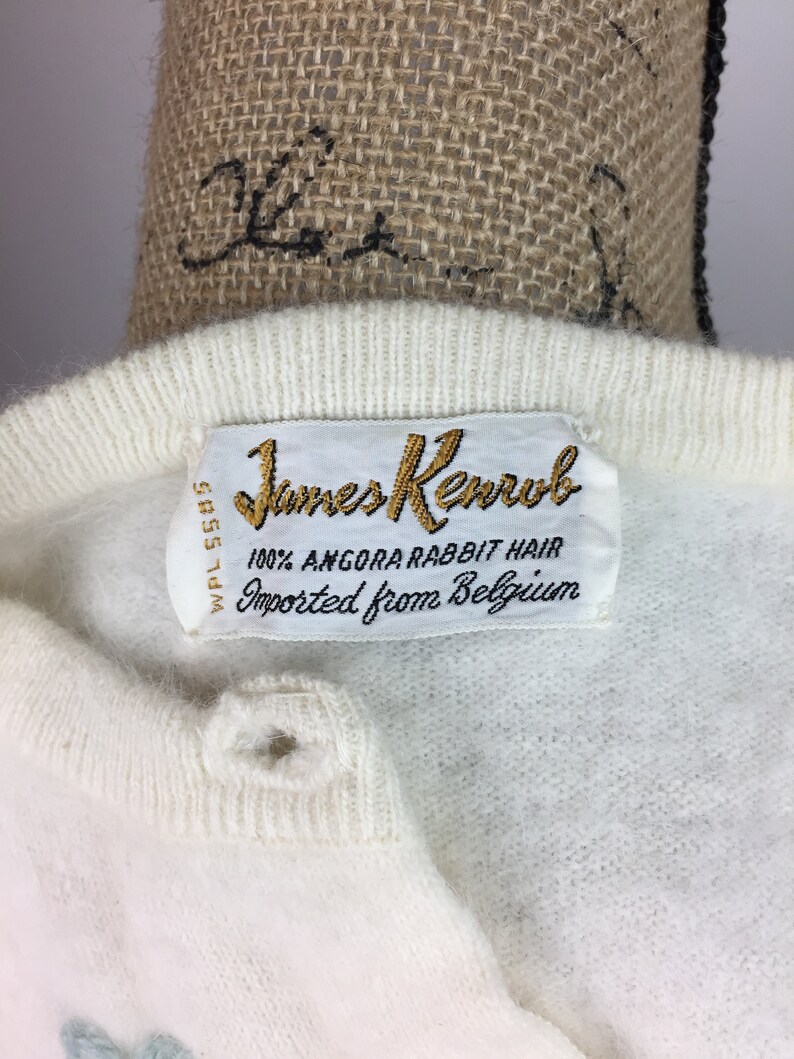 The 50/'s Angora Creamy White Cardigan