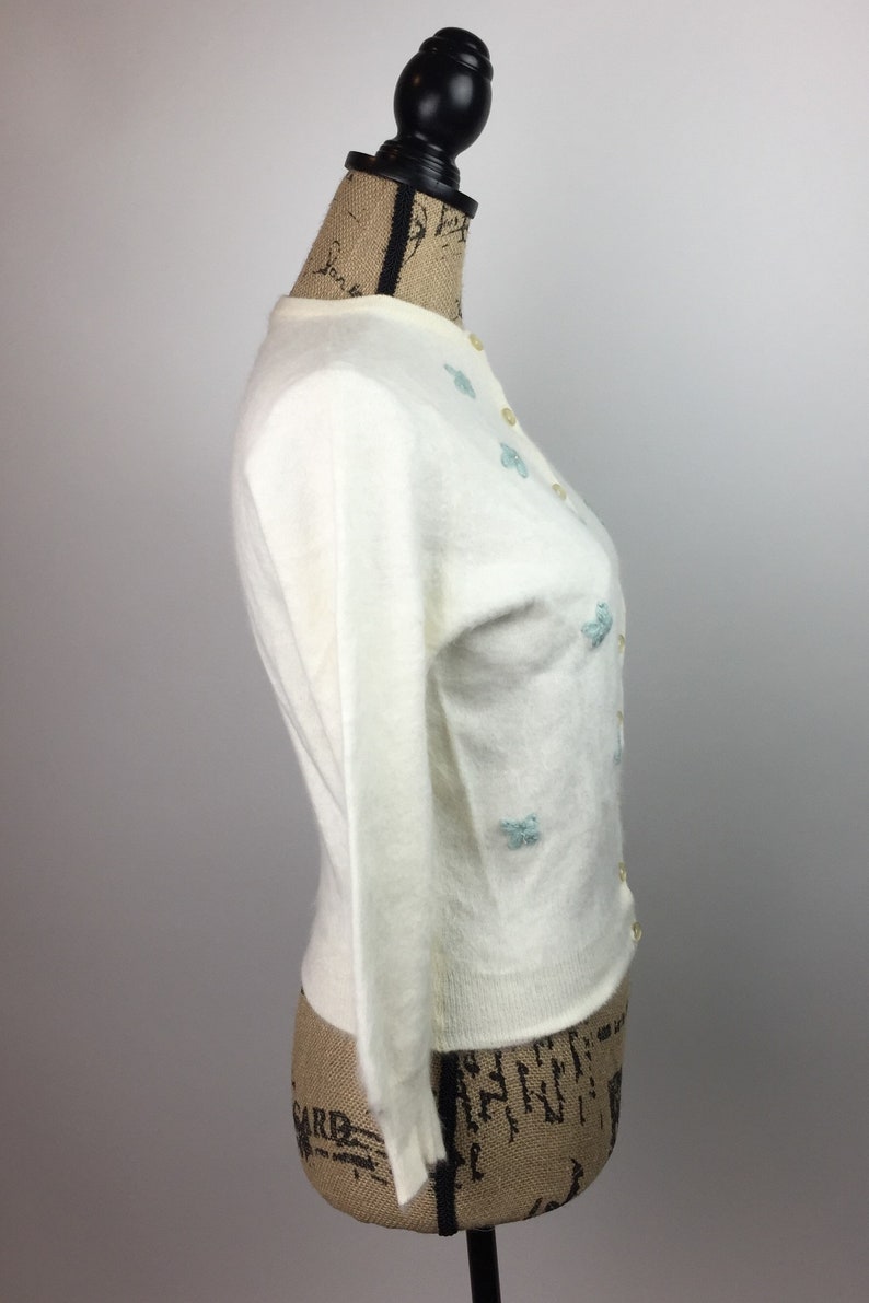 The 50/'s Angora Creamy White Cardigan