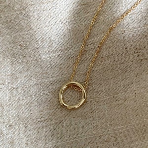 Ireland. Gold circle necklace, gold chain necklace, hoop pendant necklace, open circle chain necklace, everyday necklace, gold jewellery