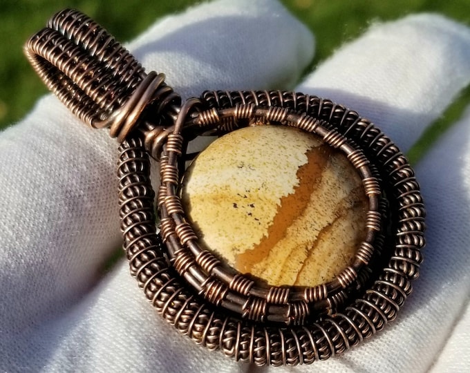 Picture Jasper Necklace Picture Jasper Wire Wrapped Pendant