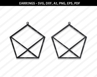 Pentagon earrings svg,SVG earring,Jewelry svg,leather jewelry,Cricut silhouette,Earrings vector,Diamond earring,svg,dxf,ai,eps,png,pdf