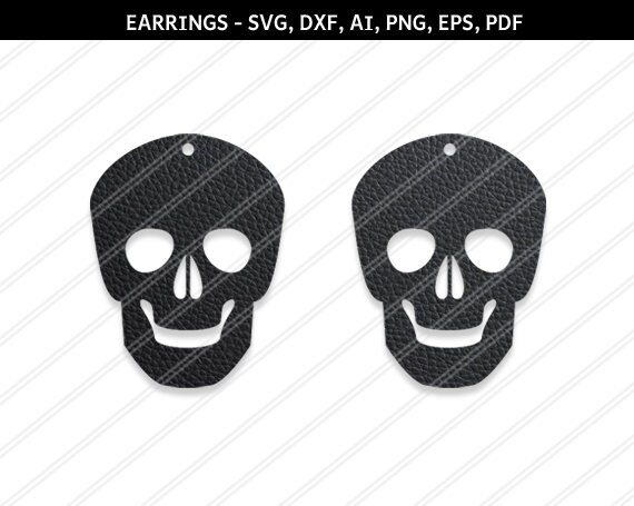 Download Skull Earrings Svgskull Svgjewelry Svghaloween Etsy