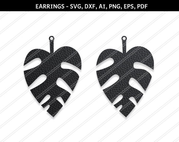 Monstera Leaf Earrings Tropical Leaf Earrings Philodendron Etsy
