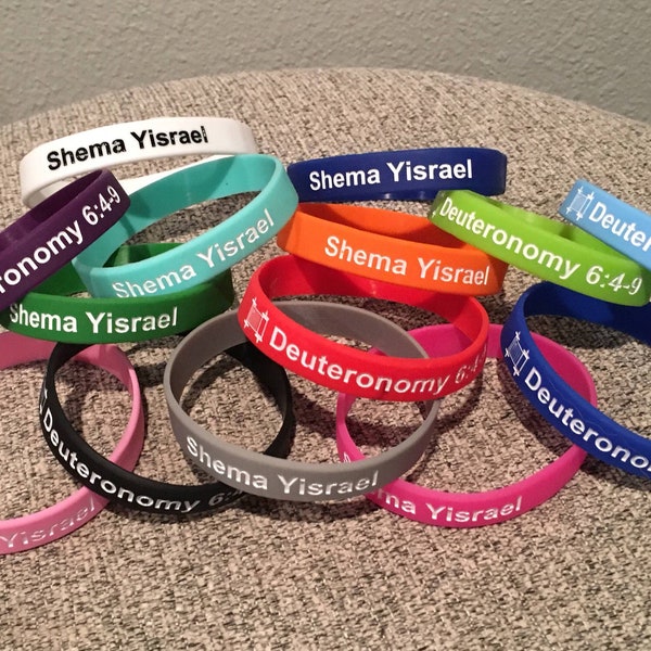 Silicone wristband / Deuteronomy / Christian Bracelet / bracelet / hebrew / shema / Israel