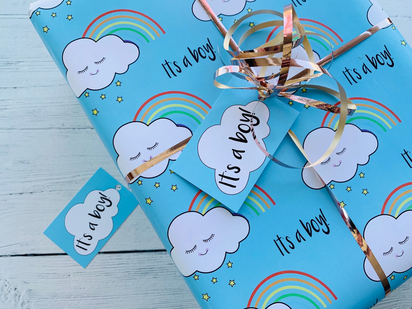 Baby Boy Gift Wrap Baby Shower Gift New Baby Christening - Etsy UK