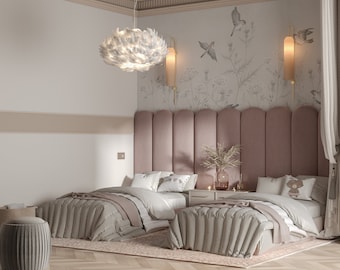 Personalized/Custom Made - Upholstered Twin/Double/Queen/King Headboards Bedroom Headboard - Wall Panels-Wall Art-Wall Decor-Easy to Install