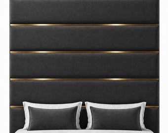 Custom Upholstered Wall Panels, Modern Wall Headboard, Floor to Ceiling Fabric Panels, Luxury Bedroom Feature Wall