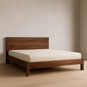 Solid Natural Wood Bed Frame, Wooden King Bed, Wooden Queen Bed