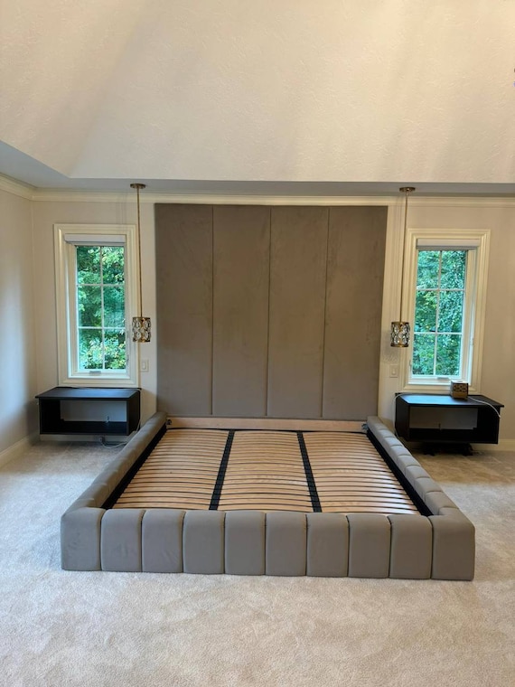 Custom upholstered platform sale bed