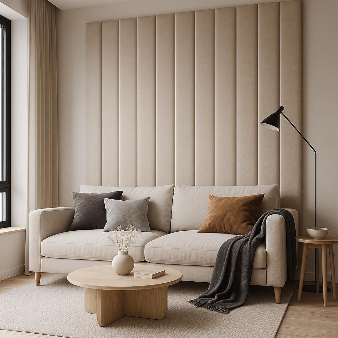 Living Room Wall Panels – Soft Upholstered Wall Decor – Acoustic Fabric ...