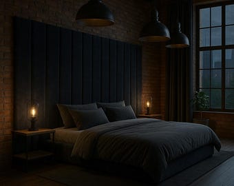 Tête de lit entièrement capitonnée – Panneaux souples grand format sur mesure – Style moderne
