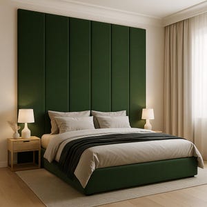 Upholstered Wall Headboard Panels – Custom King Headboard – Soft Padded Wall Panels for Bedroom Decor