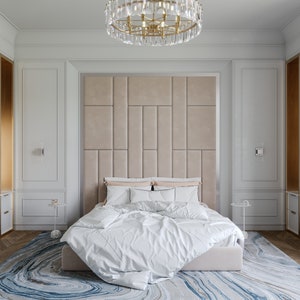 Personalized/Custom Made - Upholstered Twin/Double/Queen/King Headboards Bedroom Headboard - Wall Panels-Wall Art-Wall Decor-Easy to Install