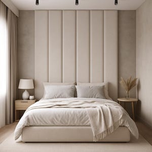 Upholstered Wall Panels for Bedroom – Soft Padded Headboard Panels – Custom Size and Color – Acoustic Wall Decor