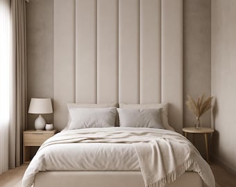 Gepolsterte Wandpaneele fürs Schlafzimmer – Weich gepolsterte Kopfteilpaneele – Individuelle Größe und Farbe – Akustische Wanddekoration