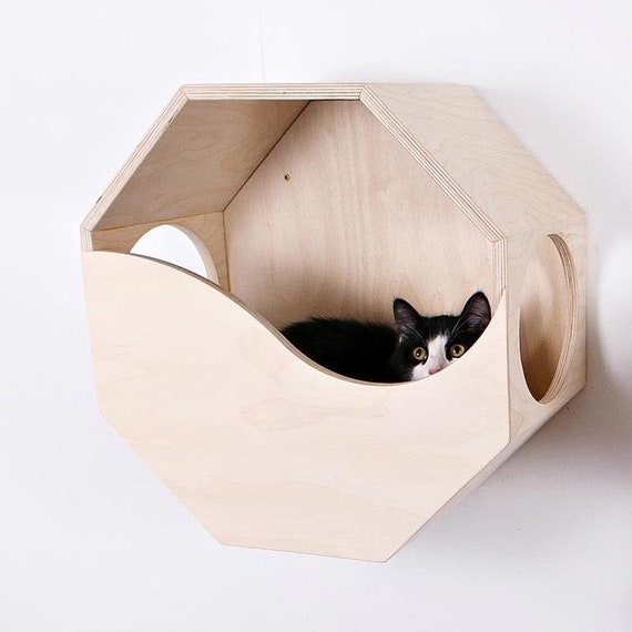 Wooden Cat Furniture/ Wood Cat Bed/ Wooden Cat House/ Cat Box/ Etsy