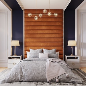 Personalized/Custom Made - Upholstered Twin/Double/Queen/King Headboards Bedroom Headboard - Wall Panels-Wall Art-Wall Decor-Easy to Install