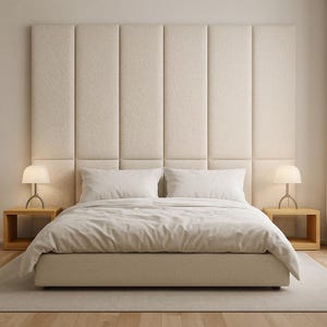 Full Wall Upholstered Headboard Panels – Custom Large Soft Panels – Modern Style Look