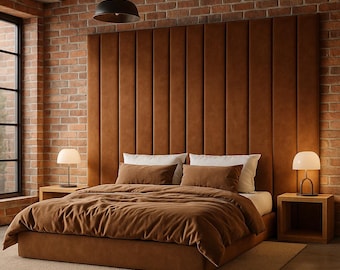 Tête de lit entièrement capitonnée – Panneaux souples grand format sur mesure – Style moderne