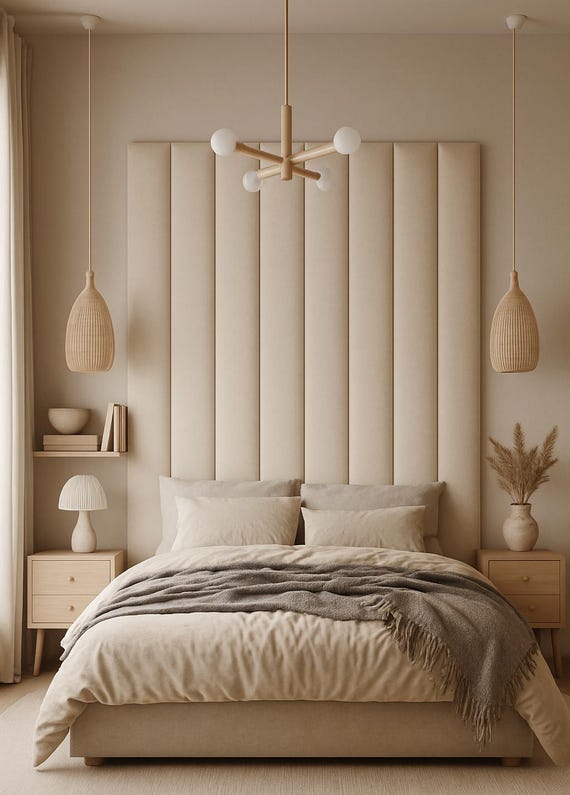 Benutzerdefinierte Samt-Wandpaneele, Wand-montiertes Kopfteil, King/Queen/Full/Twin, Für Schlafzimmer, Einfache Installation