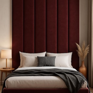 Upholstered Wall Headboard Panels – Custom King Headboard – Soft Padded Wall Panels for Bedroom Decor
