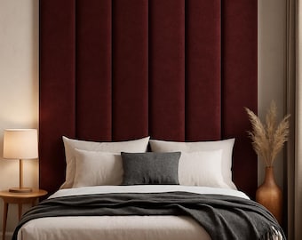 Upholstered Wall Headboard Panels – Custom King Headboard – Soft Padded Wall Panels for Bedroom Decor
