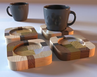 Wood Сoasters, Drink coasters, Wooden Coasters, Wood Slice Coaster, Handmade Coasters, Natural Wood Coaster, Set of 4, 3.5'' x 3.5''