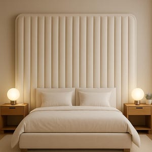 Upholstered Wall Headboard Panels – Custom King Headboard – Soft Padded Wall Panels for Bedroom Decor