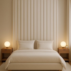 Upholstered Wall Headboard Panels – Custom King Headboard – Soft Padded Wall Panels for Bedroom Decor