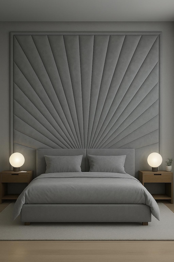 Tête de lit murale BOUCLE, panneaux rembourrés, grand