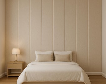 Blue Linen Wall Panels – Soft Fabric Headboard or Accent Wall | Natural Textile Texture | Custom Upholstered Panels | Easy Installation