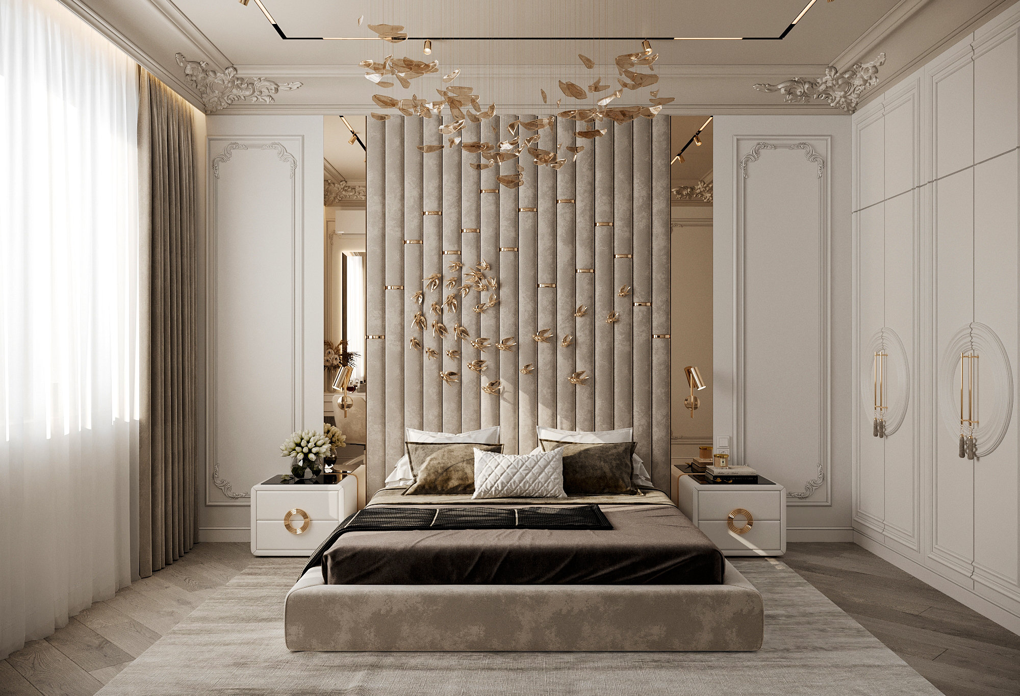 Horizontal channel 2024 tufted headboard