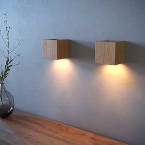 Wood Wall Sconce, Wall Lamp, Hanging Lights, Led Light, Bedside Lamp, 100% Natural Wood, Any Size, Any Color