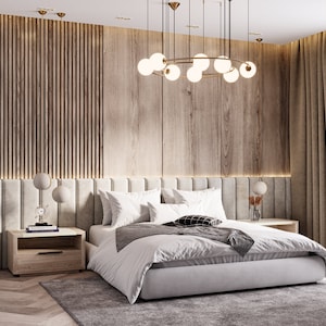 Personalized/Custom Made - Upholstered Twin/Double/Queen/King Headboards Bedroom Headboard - Wall Panels-Wall Art-Wall Decor-Easy to Install