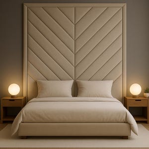 Upholstered Wall Headboard Panels – Custom King Headboard – Soft Padded Wall Panels for Bedroom Decor