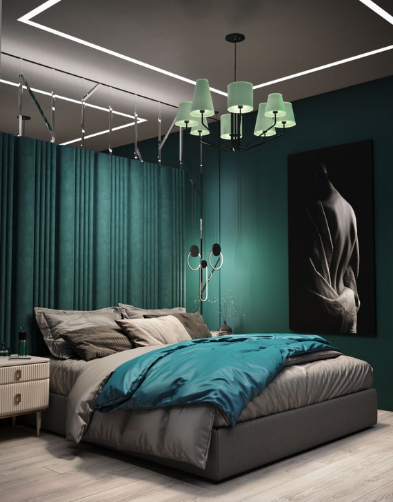 Teal headboard double discount