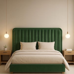 Upholstered Wall Headboard Panels – Custom King Headboard – Soft Padded Wall Panels for Bedroom Decor