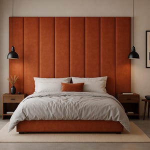Full Wall Upholstered Headboard Panels – Custom Large Soft Panels – Modern Style Look
