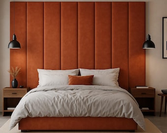 Tête de lit entièrement capitonnée – Panneaux souples grand format sur mesure – Style moderne