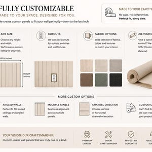 Personalized/Custom Made - Upholstered Twin/Double/Queen/King Headboards Bedroom Headboard - Wall Panels-Wall Art-Wall Decor-Easy to Install image 6