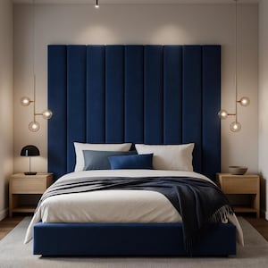 Upholstered Wall Headboard Panels – Custom King Headboard – Soft Padded Wall Panels for Bedroom Decor