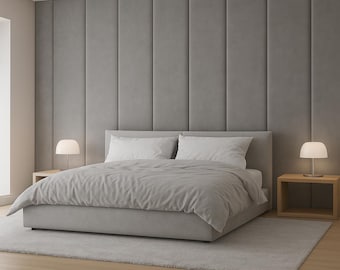 Tête de lit entièrement capitonnée – Panneaux souples grand format sur mesure – Style moderne