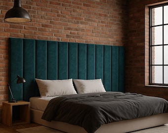 Tête de lit entièrement capitonnée – Panneaux souples grand format sur mesure – Style moderne