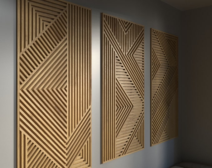 Modern Wood Wall Decor Set Modern Wood Wall Art Set Wood Etsy