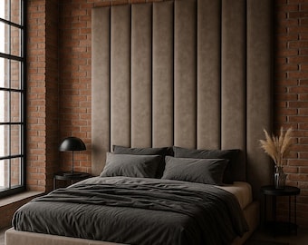 Wandmontiertes Kopfteil, Wandpaneele, Samt-Kopfteil, Kingsize-Kopfteil, Queensize-Kopfteil, Kopfteil für jedes Bett, jedes Design, jede Farbe