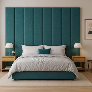 Full Wall Upholstered Headboard Panels – Custom Large Soft Panels – Modern Style Look