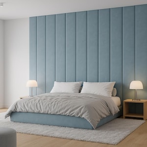 Full Wall Upholstered Headboard Panels – Custom Large Soft Panels – Modern Style Look